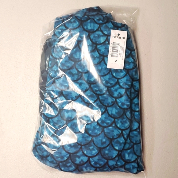 ❤️NWT VINTAGE TORRID SWIM BOTTOM - MERMAID PRINT - HIGH WAIST - TUMMY CONTROL - Picture 3 of 11